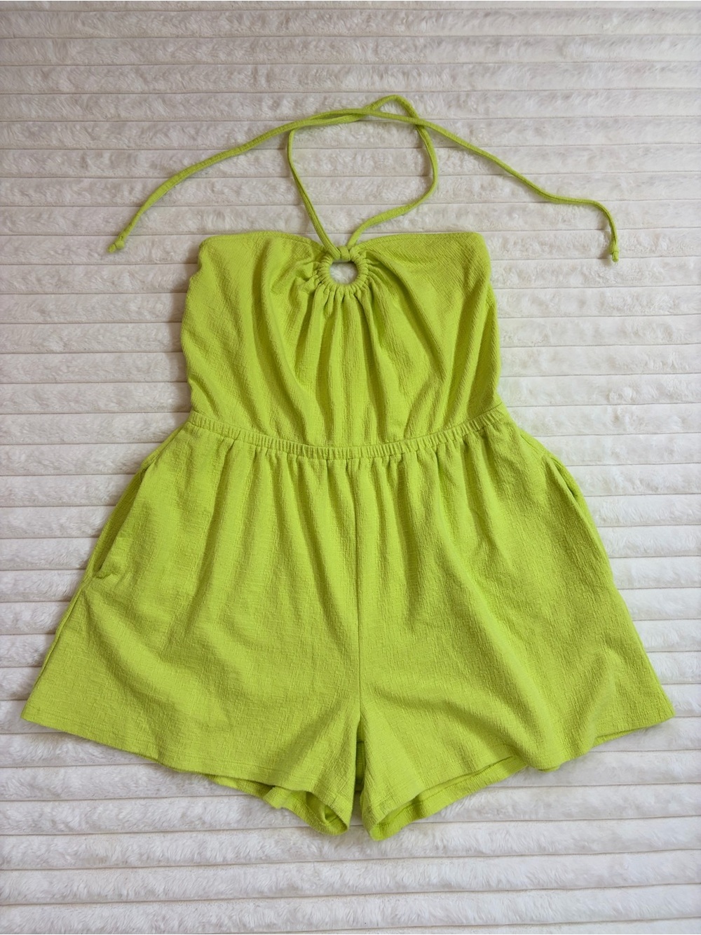 Old Navy Lime Green Halter Romper Women’s Romper Summer Comfort Beach Vacation